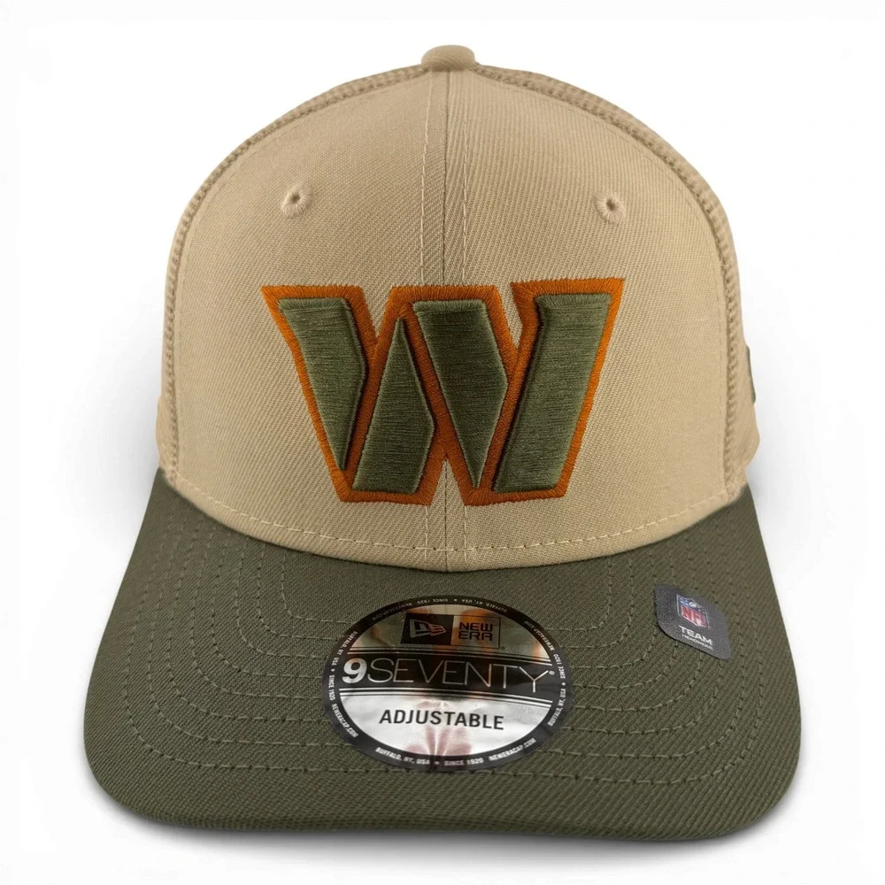 New Era Washington Commanders Olive/Tan Trucker 9Seventy Snapback Adjustable Hat